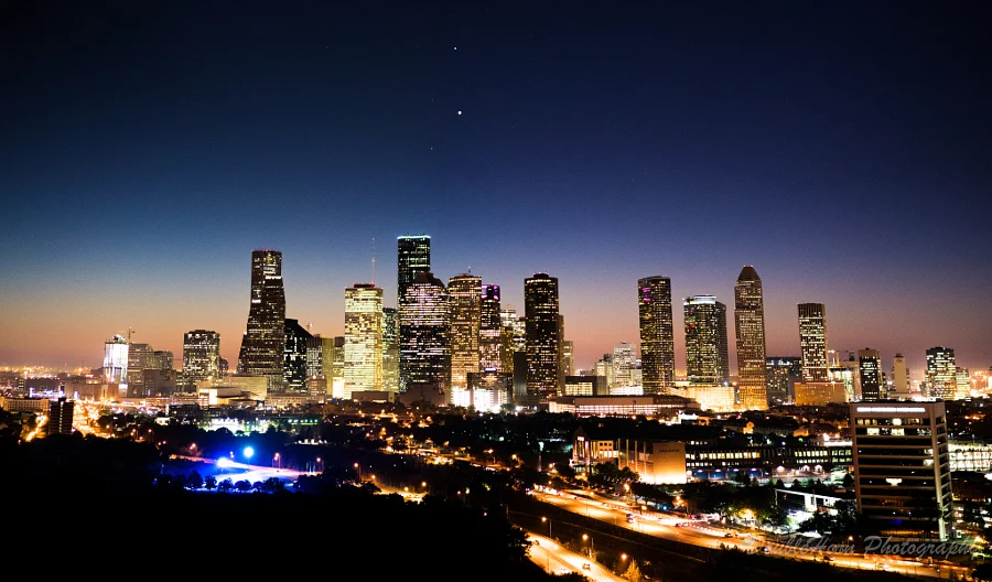 Mars, Jupiter, & Venus Conjunction Over Houston